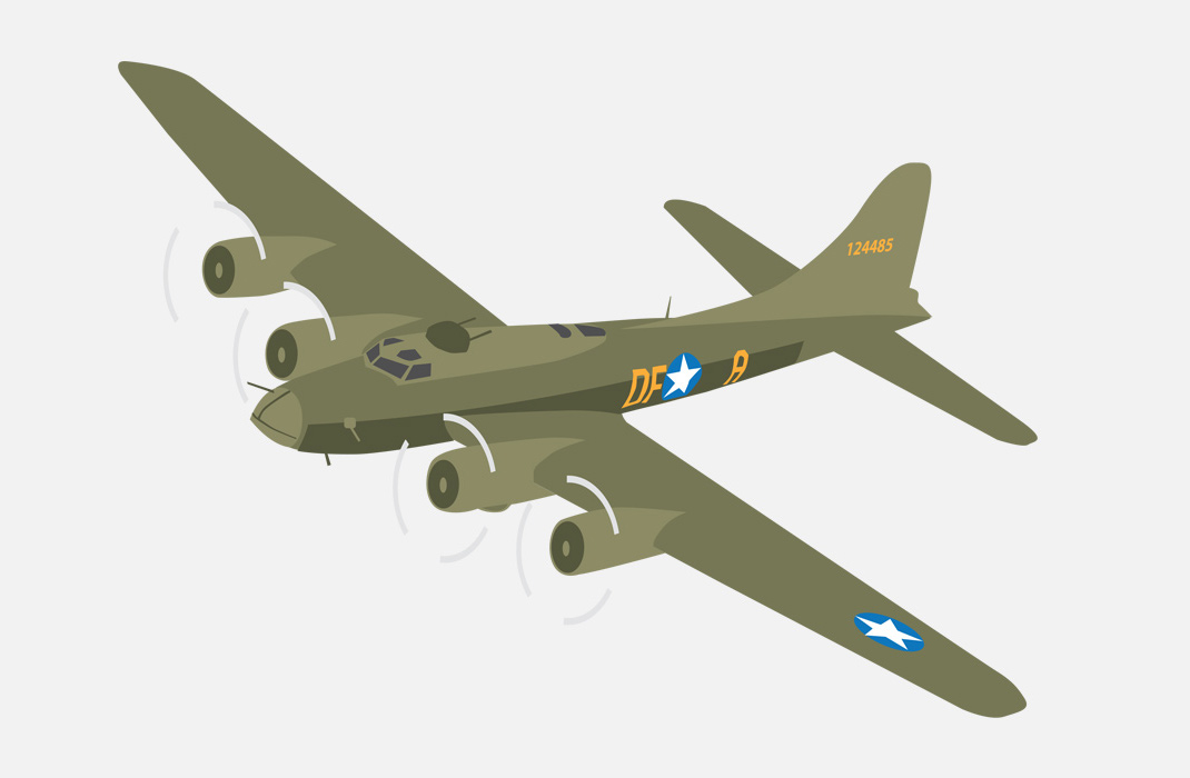 1070x700 B 17 Flying Fortress Bomber Free Vector Illustration With Svg And