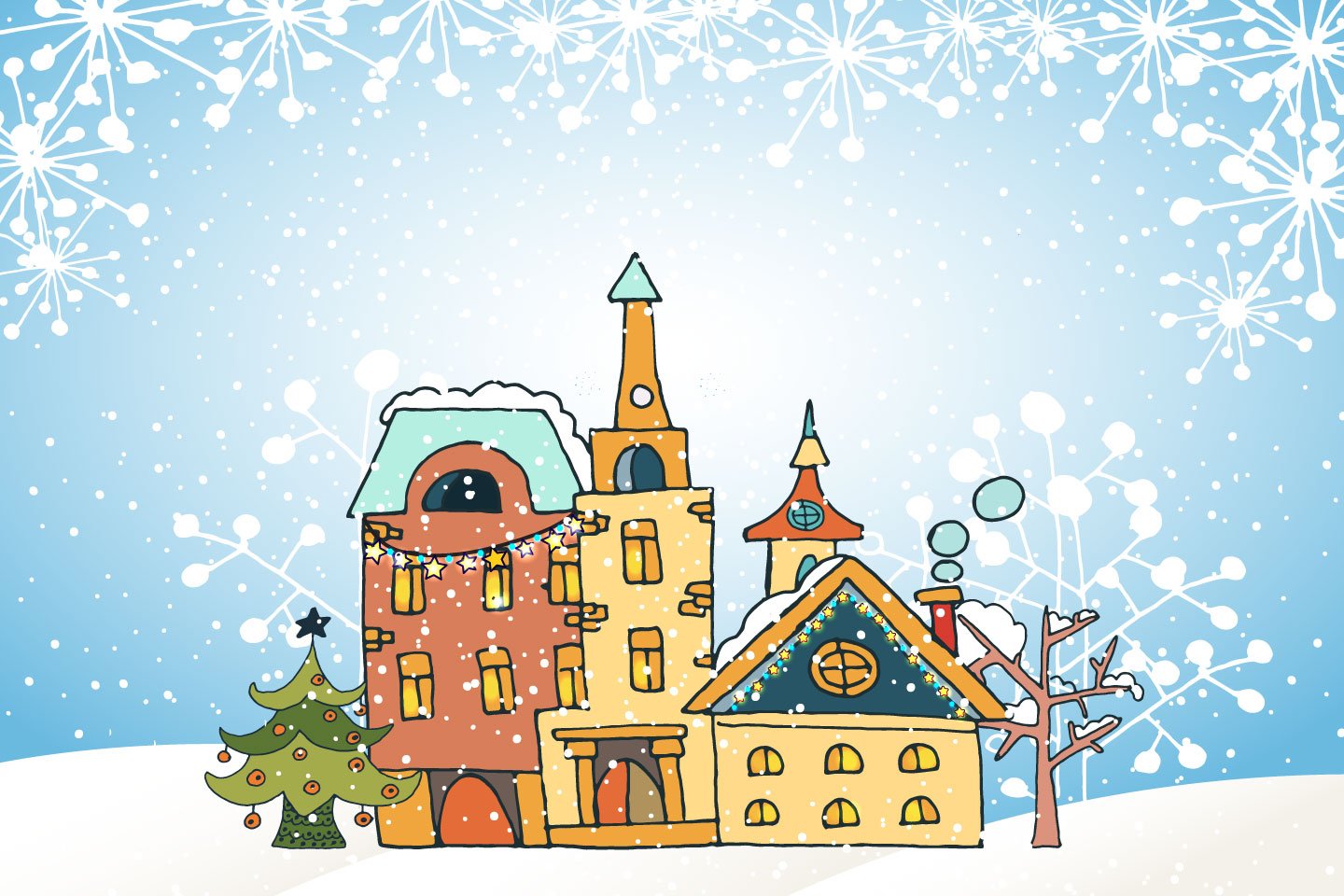 1440x960 Christmas Magic Free Vector Illustration