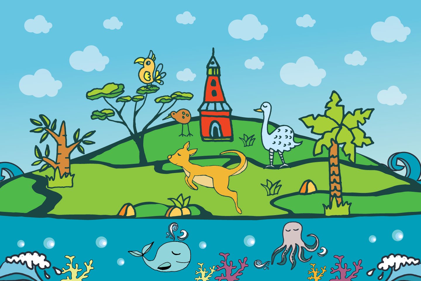 1440x960 Australia Free Vector Illustration