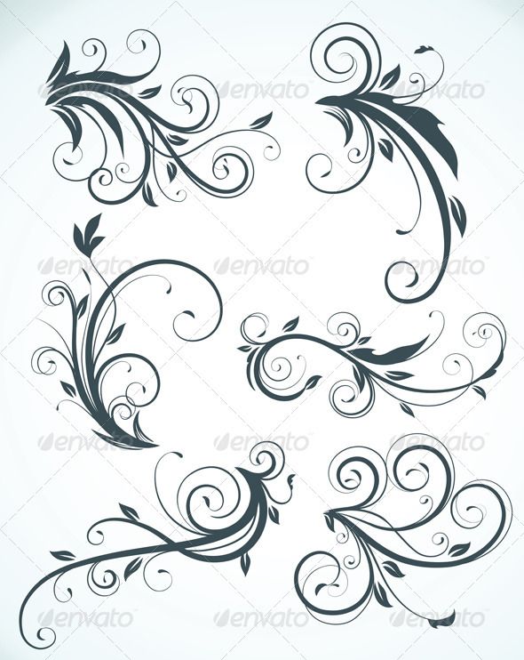 590x742 Free Vector Swirls Illustrator Floral Graphic Design Elements