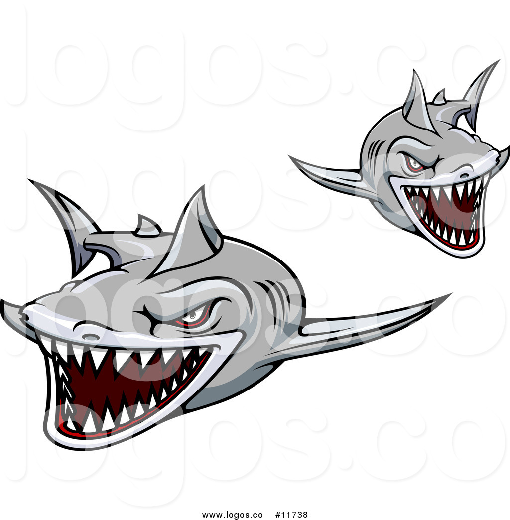 1024x1044 Royalty Free Vector Of Intimidating Swimming Gray Shark Logos By