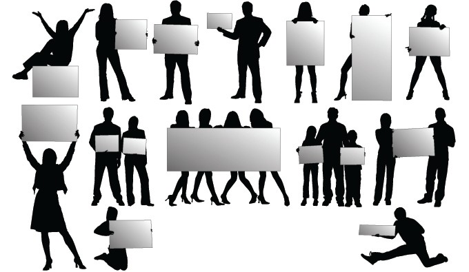680x395 People Holding Signs Vector Vectorish