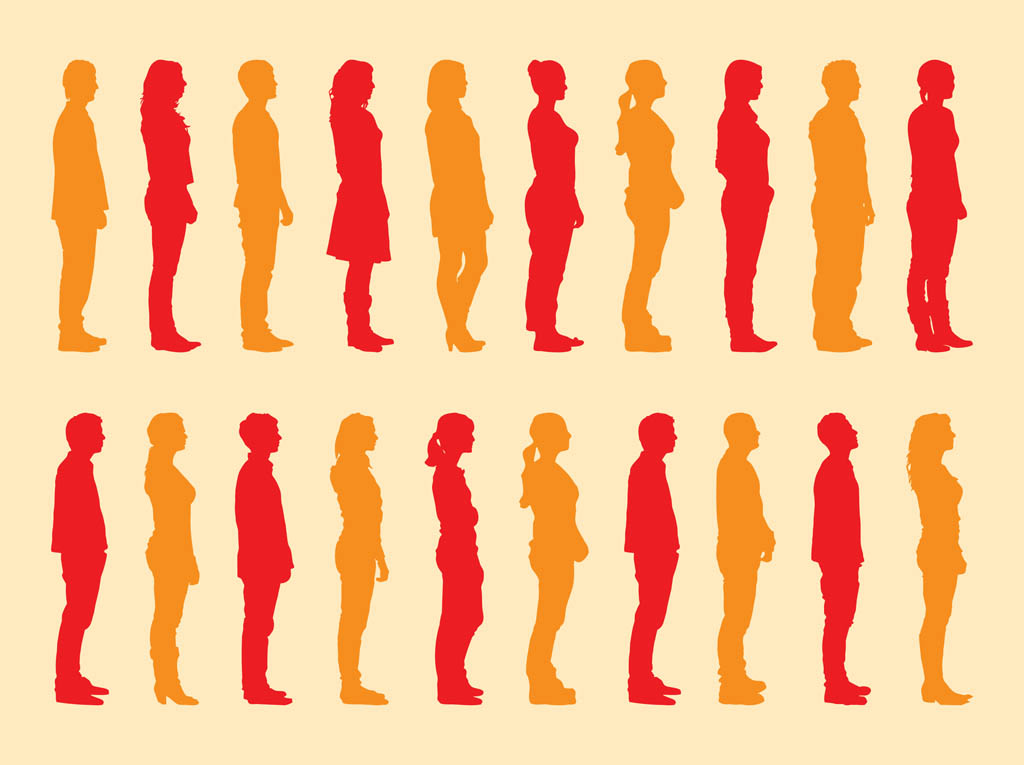 1024x765 Standing People Silhouettes Set Vector Art Amp Graphics