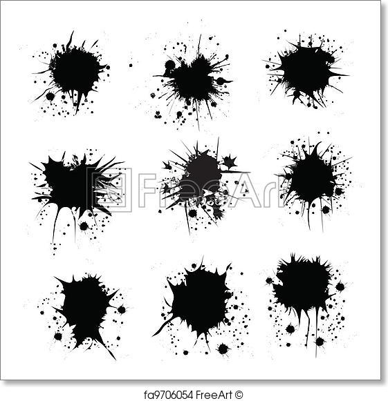 561x581 Free Art Print Of Ink Grunge Splat Collection Vector . Ink Grunge