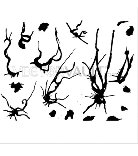 442x500 Buy Vector Ink Drips Splatters Royalty Free Illustration