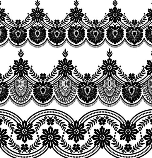 519x539 Lace Black Border Vector