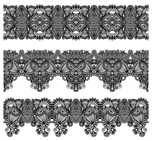 500x462 Set Of Lace Ribbons Borders Vector 01 Free Download