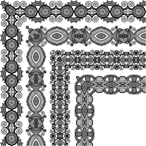 484x484 Set Of Lace Ribbons Borders Vector Free Vector In Encapsulated