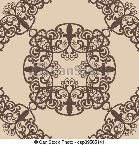 450x470 Vintage Lace Pattern. Vintage Vector Lace Pattern In Eastern Style