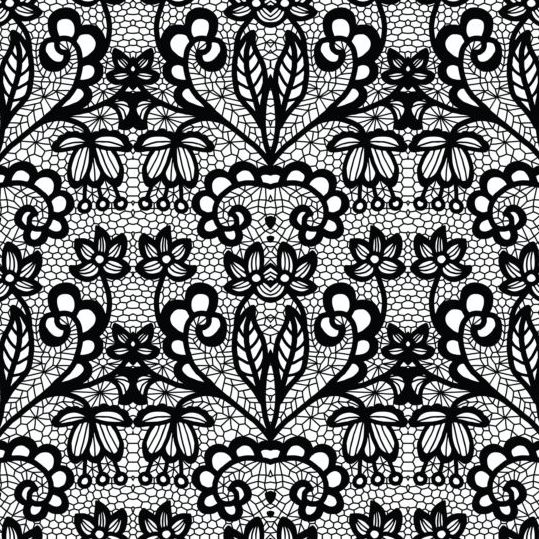 539x539 Beautiful Lace Black Pattern Vector 07 Free Vector Lace Pattern