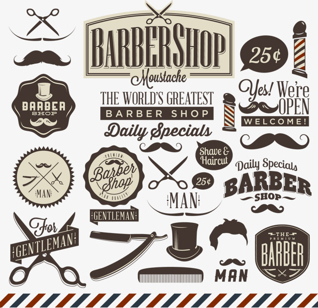 650x629 Barber Shop Vector Logo Design Material, Decoration, Vector