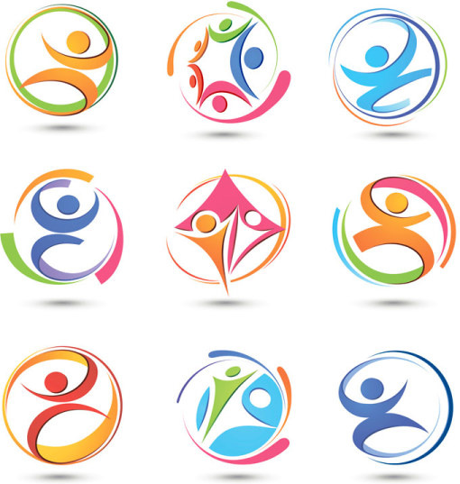 510x537 Set Of Colored Abstract Logo Design Elements Vector Free Vector In