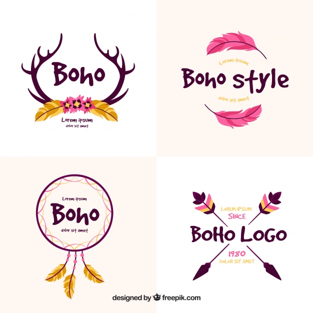 626x626 Decorative Logos With Ethnic Elements Vector Free Download