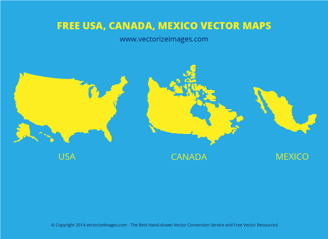 1047x762 Free Usa Canada Mexico Vector Maps By Alsusart