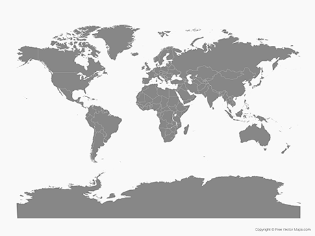 460x345 Vector Map Of World With Countries