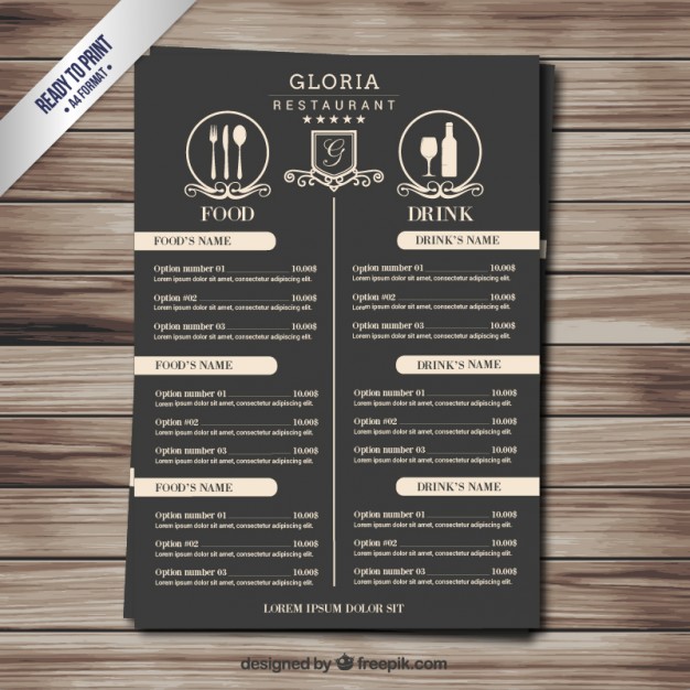 626x626 Retro Menu Vector Free Download