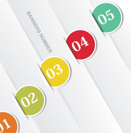 550x557 Number Tags In Banners Vector