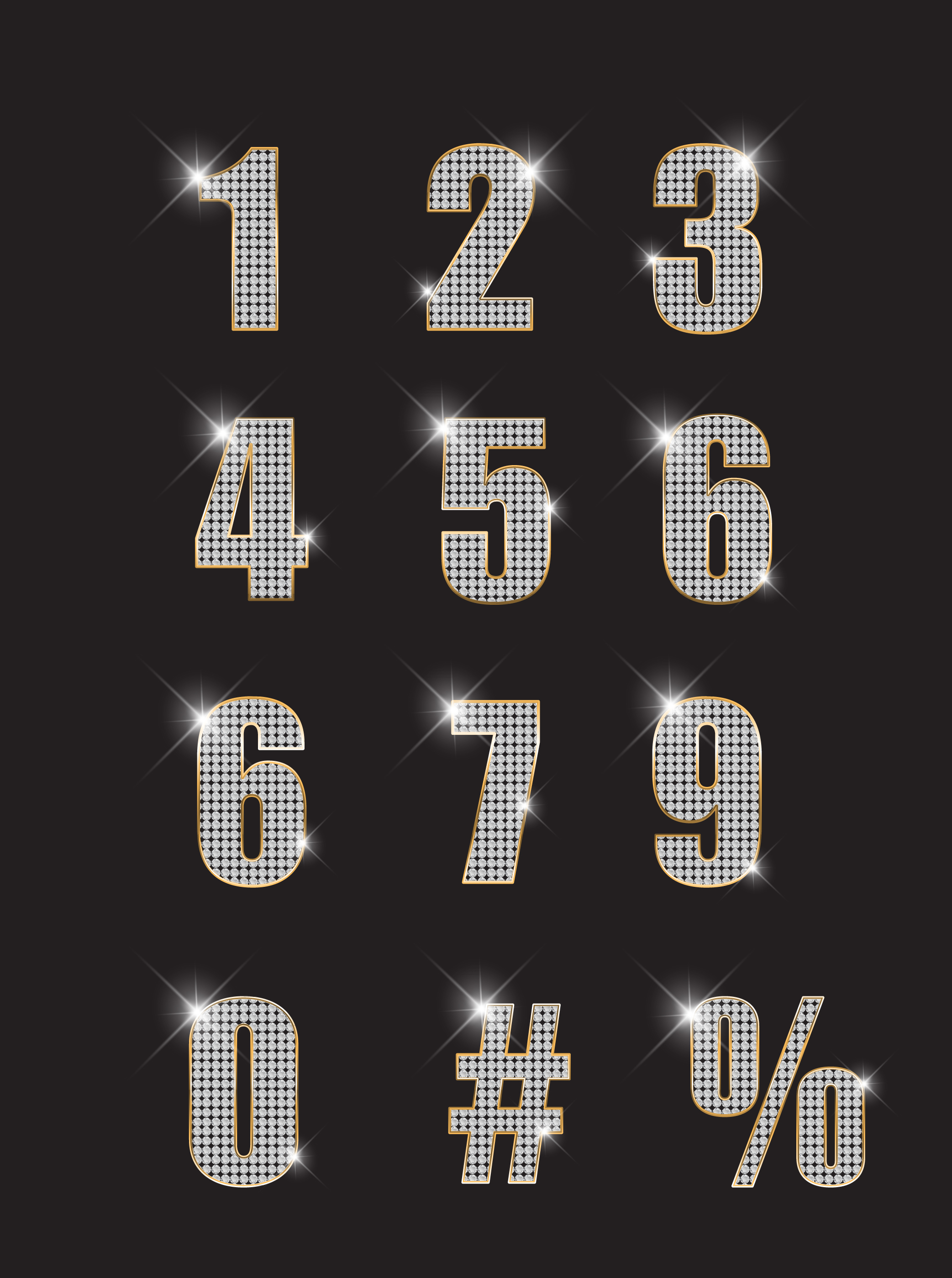 2085x2800 Free Vector Numbers Diamond By Tariqdesign