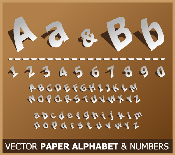 600x533 Free Vector Paper Alphabet Amp Numbers
