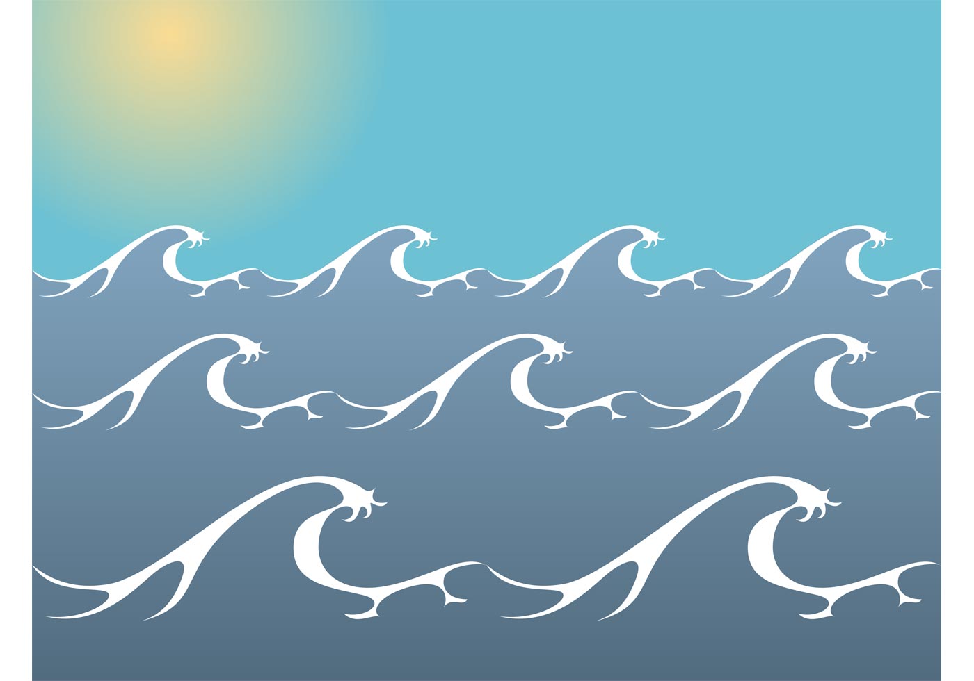 1400x980 Ocean Waves Vector