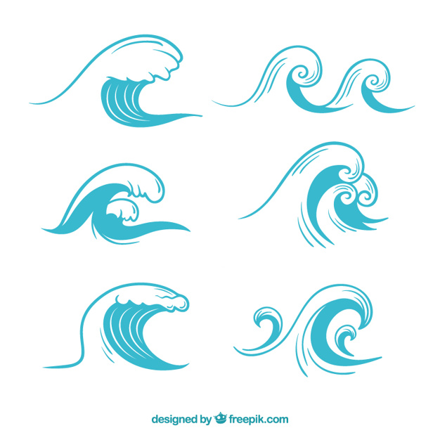 626x626 Ocean Wave Collection Vector Free Download