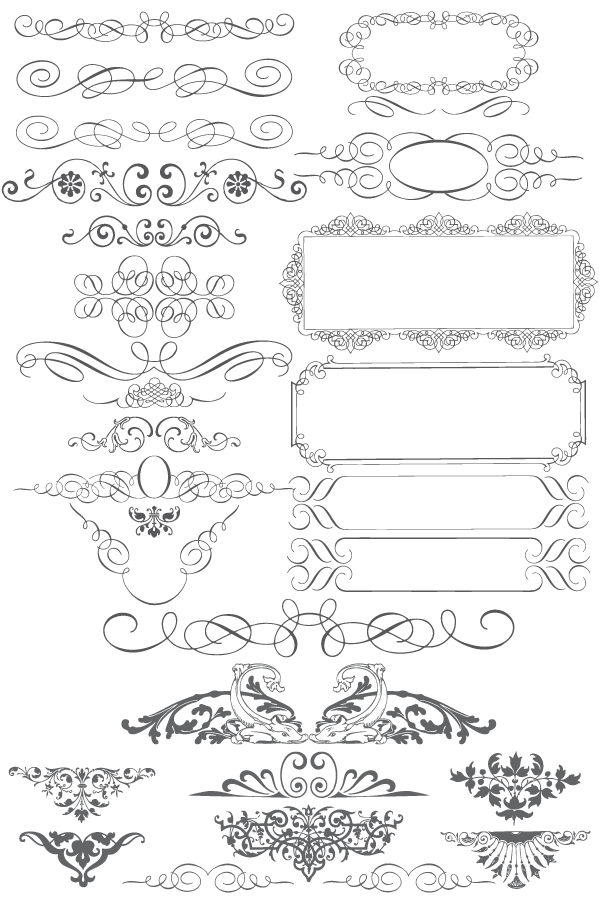 600x900 Free Vector Ornaments Calligraphic Elements 123freevectors