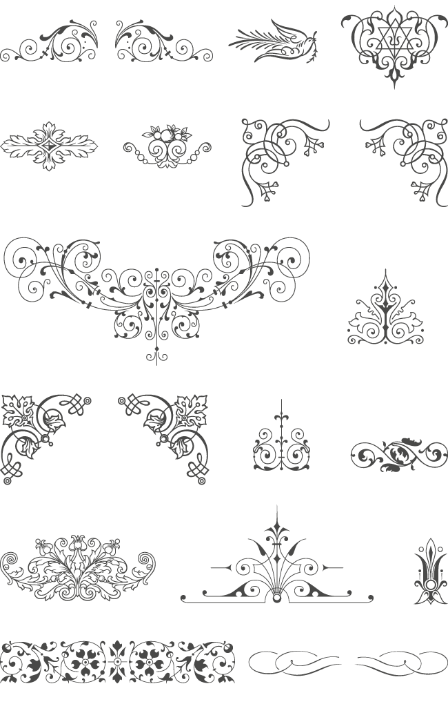 650x1020 85 Free Vintage Vector Ornaments Design