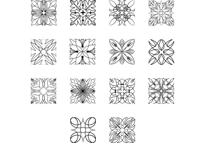700x490 Square Ornaments Vector Pack