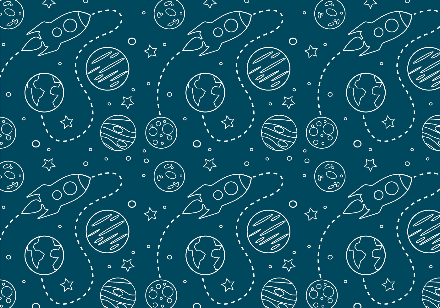 1400x980 Space Seamless Pattern Background