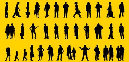 450x218 People Clip Art Silhouettes Vector Graphics