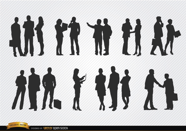 600x425 Business People Meeting Silhouettes Free Vector Free Vectors