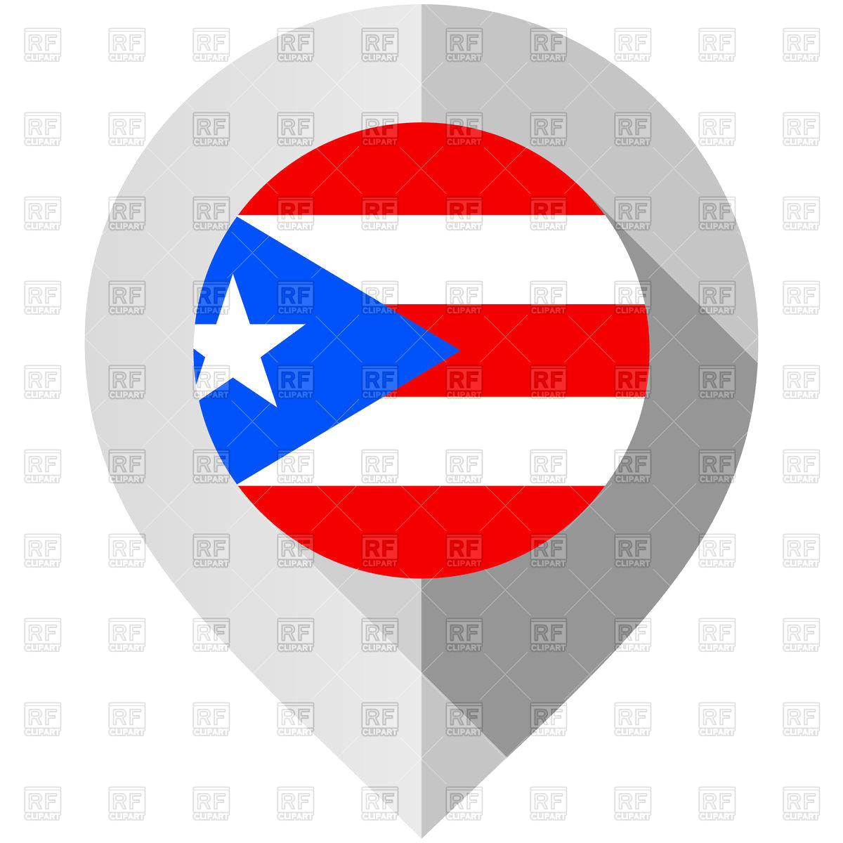 1200x1200 Map Marker With Flag Of Puerto Rico Royalty Free Vector Clip Art