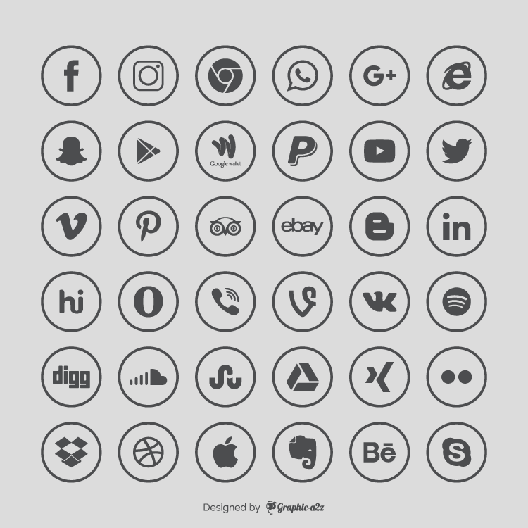 750x750 Social Media Icons Free Vector