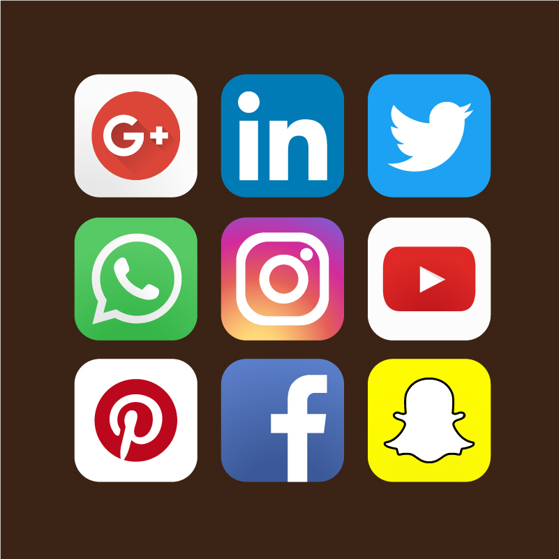 801x801 9 Social Media Marketing Pack Icons Design Free Vector File