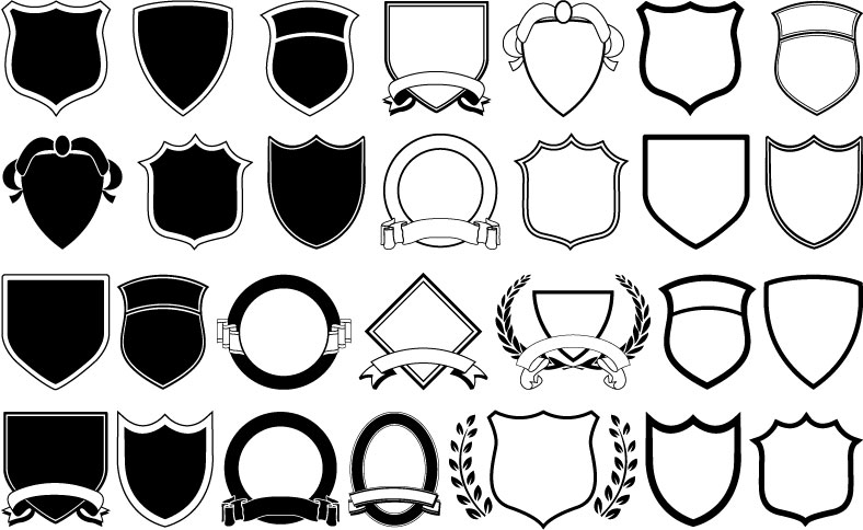 788x484 A Variety Of Shield Shapes Vector Free Vector 4vector