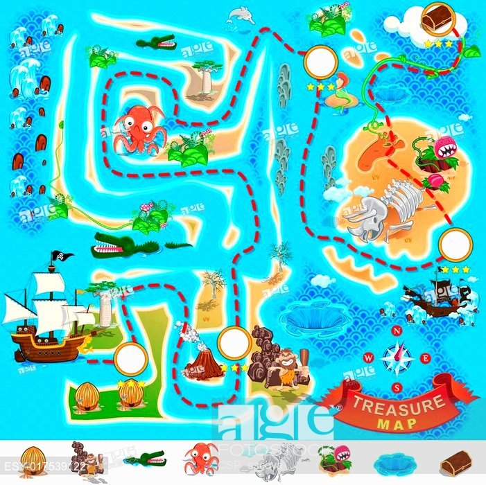 701x700 Pirate Treasure Map, Stock Vector, Vector And Low Budget Royalty