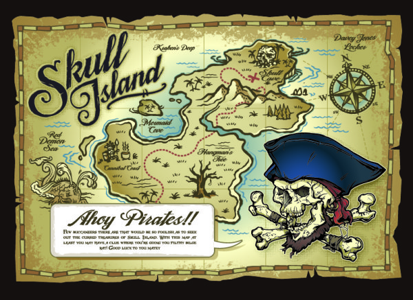 600x437 Pirate Treasure Map Design Vector Free Vector Download