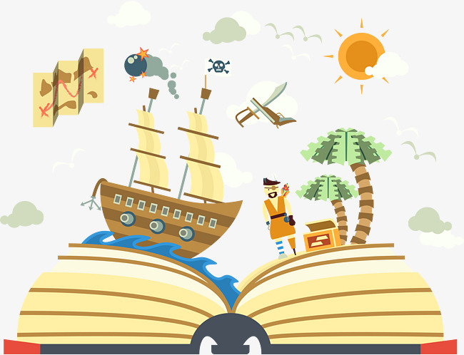 650x498 Book Of Pirate World Illustration Vector, Pirate Ship, Bomb