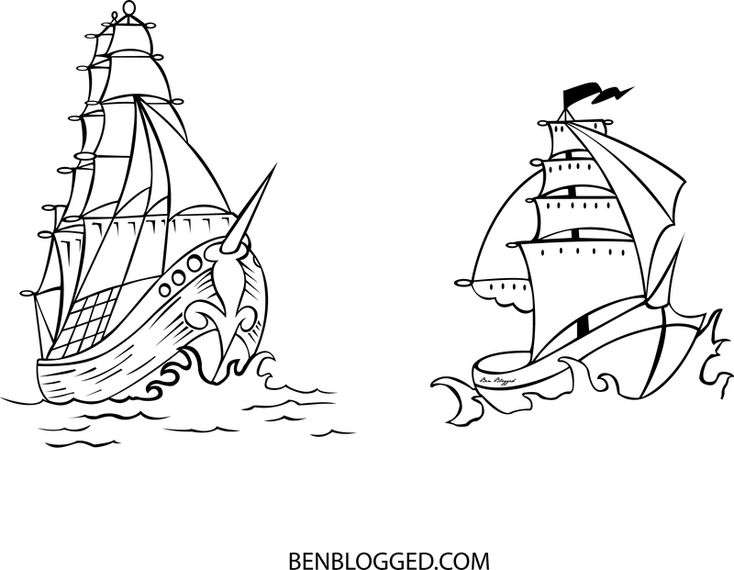 734x570 Free Vector Pirate Ships