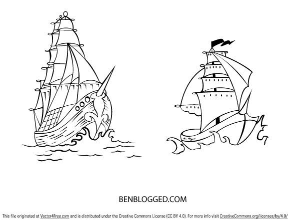 580x447 Free Vector Pirate Ships