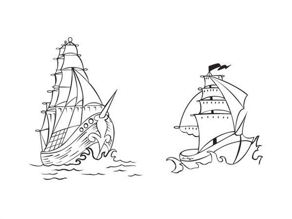 600x450 Vector Pirate Ships Free Vector In Adobe Illustrator Ai ( .ai