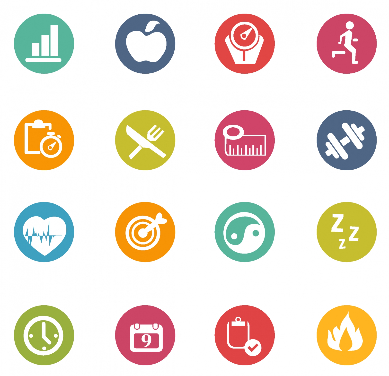 1600x1547 Free Vector Fitness Icons 132989 Fitness Icons