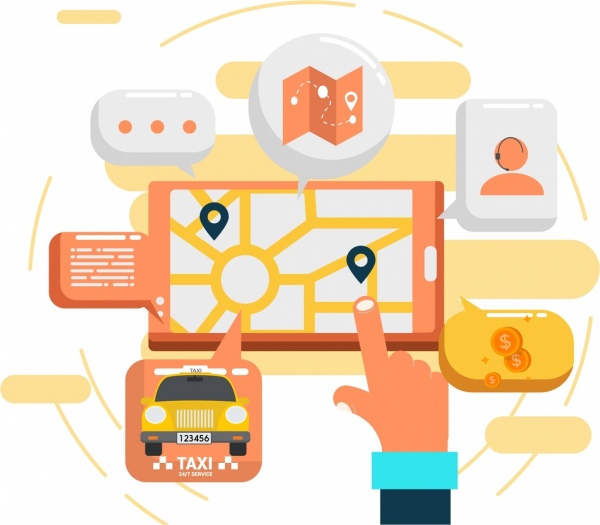 600x525 Navigation Program Advertising Smartphone Ui Icons Free Vector In