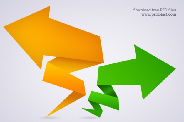626x417 Free Vector Shape Origami Arrow Psd Psd File Free Download