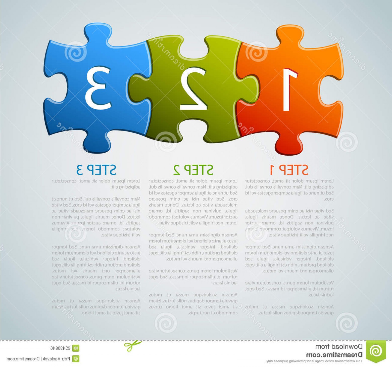 1560x1460 Royalty Free Stock Image One Two Three Vector Puzzle Pieces