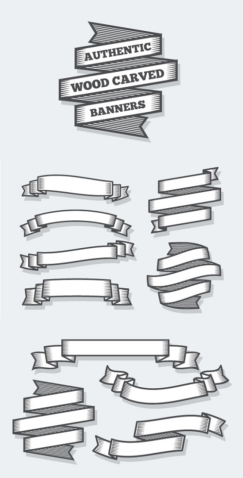 500x980 Retro Ribbon Banner Vector Design Free Download