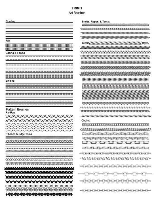 550x710 Adobe Illustrator Fashion Brushes Apparel Trim Bias Tape Binding