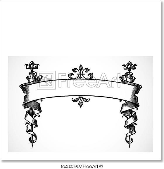 561x581 Free Art Print Of Vector Scroll Banner. Highly Detailed Vector