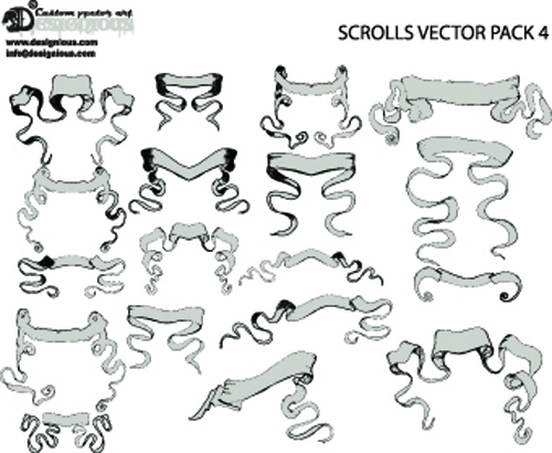 500x410 Scrolls Vector Illustration 4 Ai Format Free Vector Download