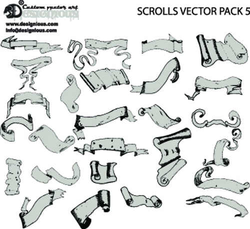 500x459 Scrolls Vector Illustration 5 Ai Format Free Vector Download